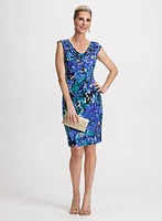 Cowl Neck Floral Print Dress