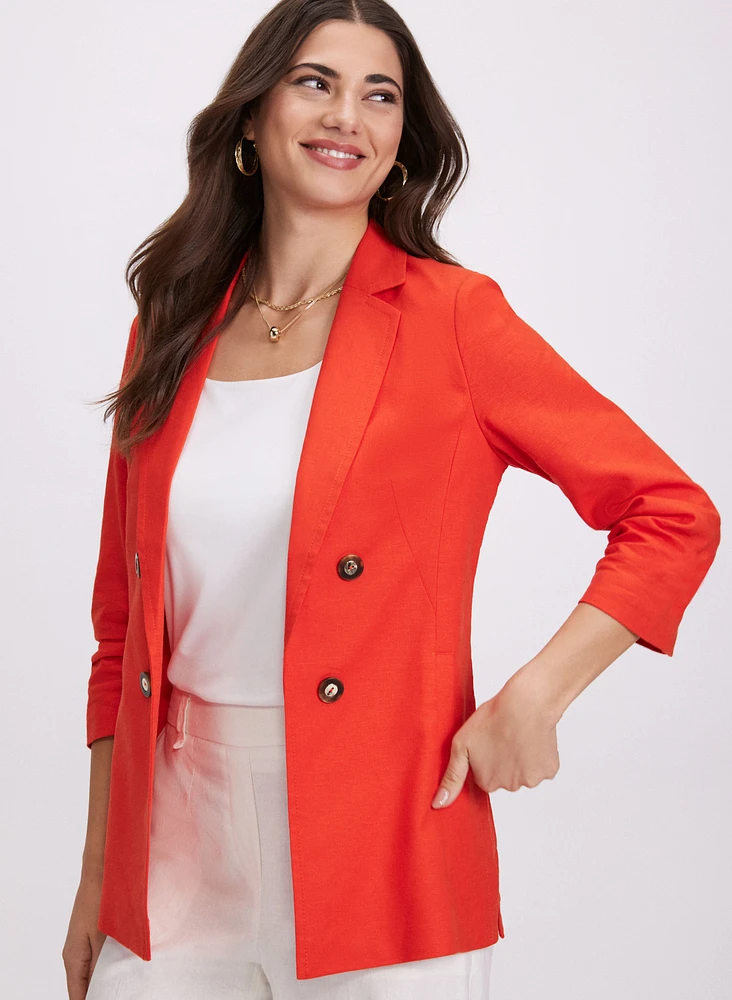 Blazer en mélange de lin