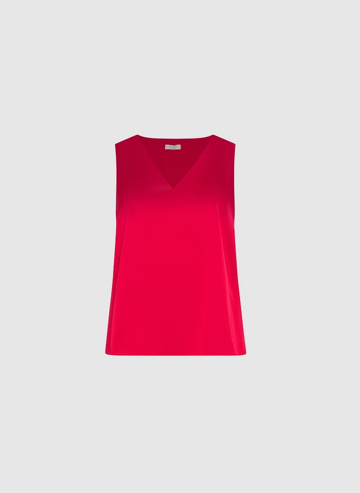 Sleeveless Satin Blouse
