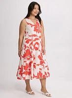 Floral Linen-Blend Dress