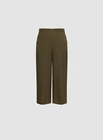 Wide Leg Linen-Blend Capris