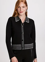Contrast Trim Polo Sweater