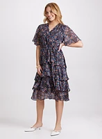 Tiered Confetti Print Dress