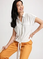 Tie Detail Button Down Blouse