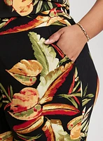 Tropical Pull-On Wide Leg Pants