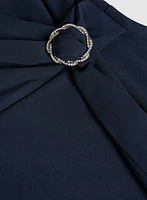 Metallic Brooch Dress