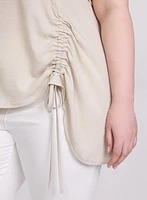 Joseph Ribkoff - Asymmetric Ruched Hem Blouse