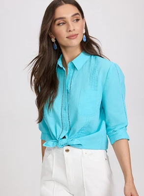 Linen-Cotton Blend Blouse