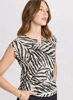 Embellished Palm Print T-Shirt
