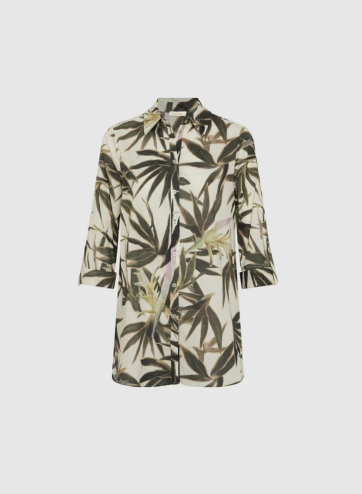 Blouse à motif feuilles