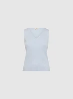 Sleeveless Ribbed Knit Sweater