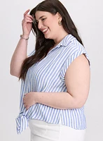 Stripe Button-Down Blouse