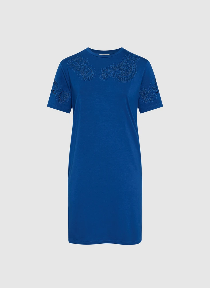 Embroidered T-Shirt Dress