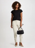 Rose Applique Pull-On Jeans
