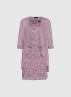 Soutache Embroidered Dress & Jacket Set