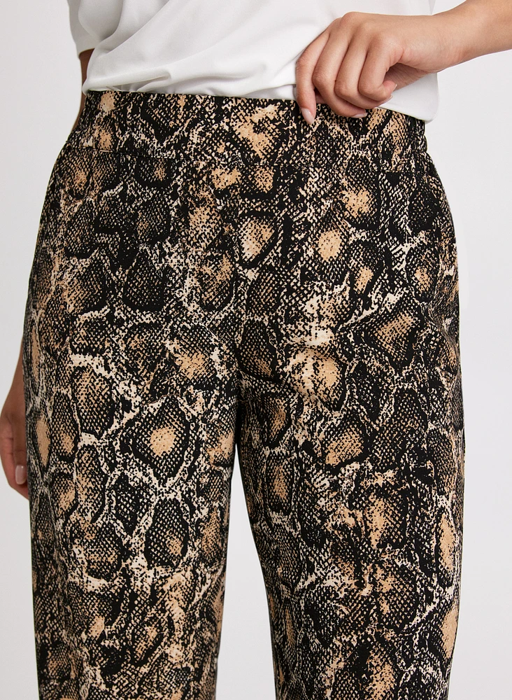 Olivia Snake Print Wide-Leg Pants