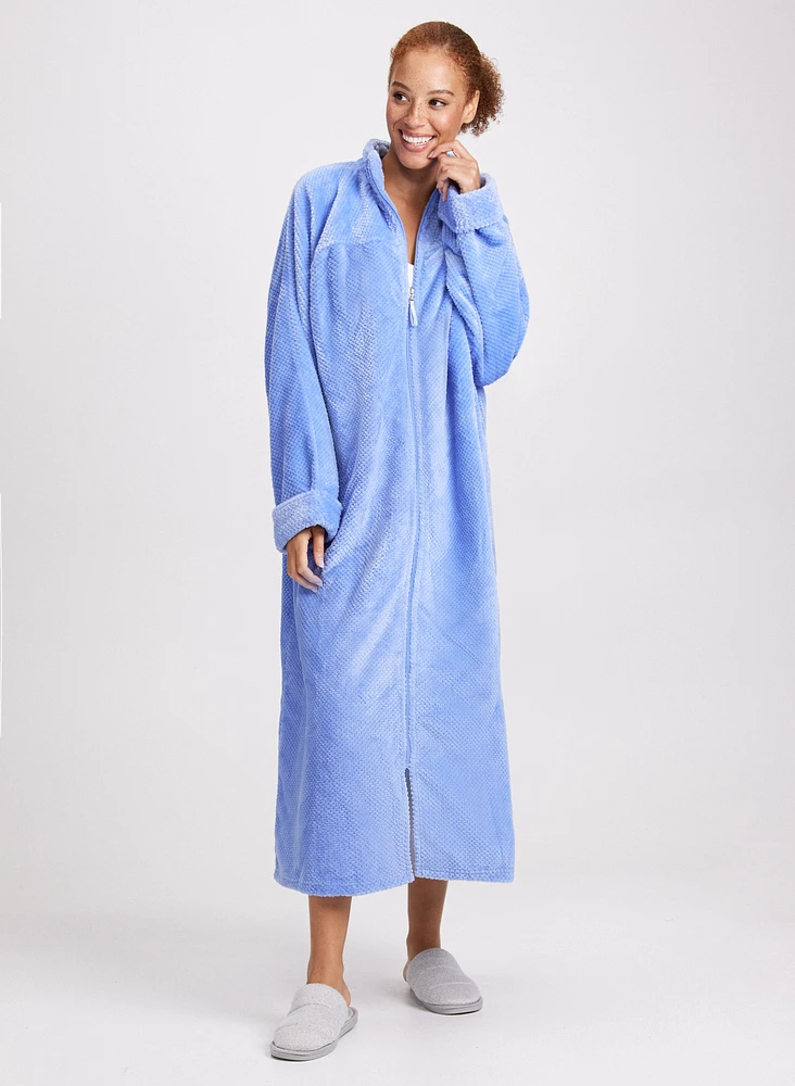 Robe de chambre matelassée à fermeture éclair