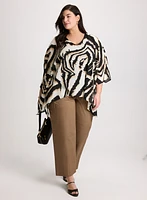 Poncho-Style Animal Print Blouse