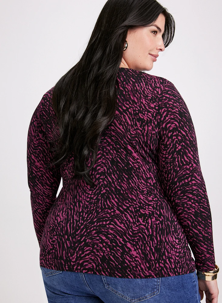 Abstract Buckle Embellished Top
