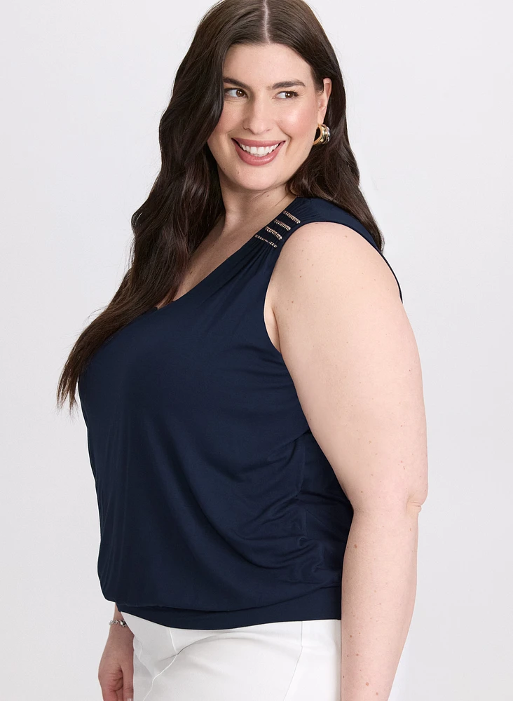 Sleeveless Beaded Top