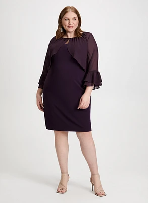 Dress and Flare Sleeve Bolero Set