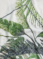 Tropical Print Burnout T-Shirt