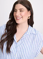 Stripe Button-Down Blouse