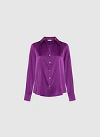 Satin Button-Down Blouse