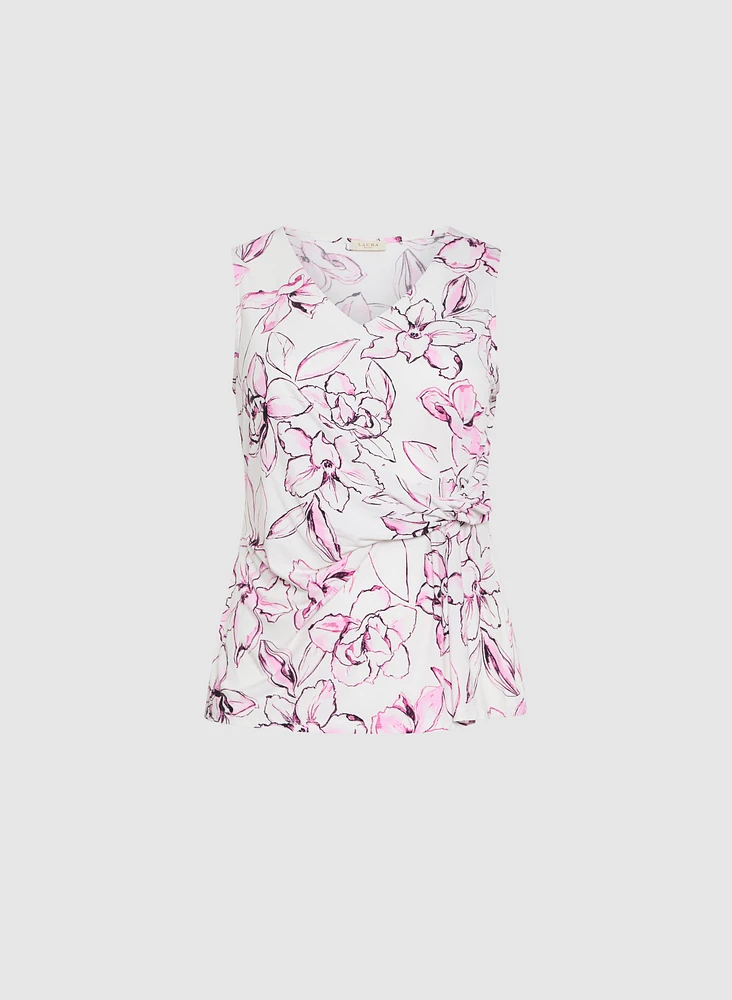 Floral Twist Detail Top