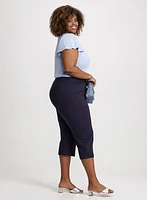 Slit Detail Straight Leg Capris