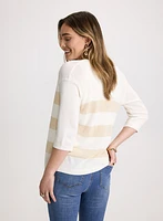 Striped Open-Front Cardigan