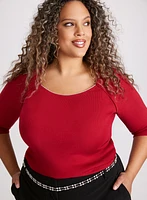 Rhinestone Trim Sweater
