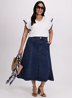 Jean Midi Skirt