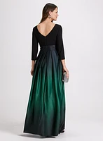 Ombre Satin Evening Dress