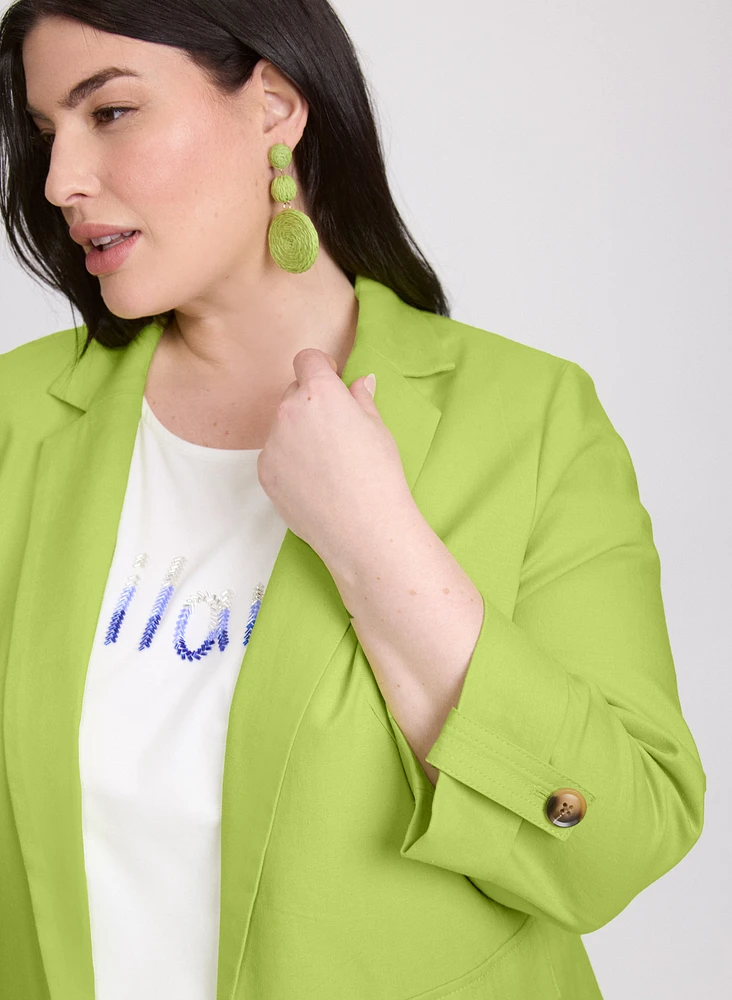 Linen-Blend Blazer