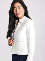 Veste en tweed à bordure contrastante