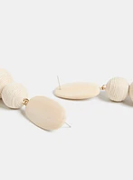 Wood & Cord Tiered Earrings
