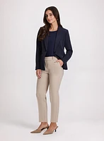 Emma Embossed Button Slim-Leg Pants