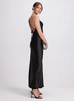 Cowl Neck Satin Dress
