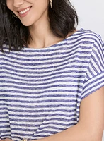 Striped Drawstring Top