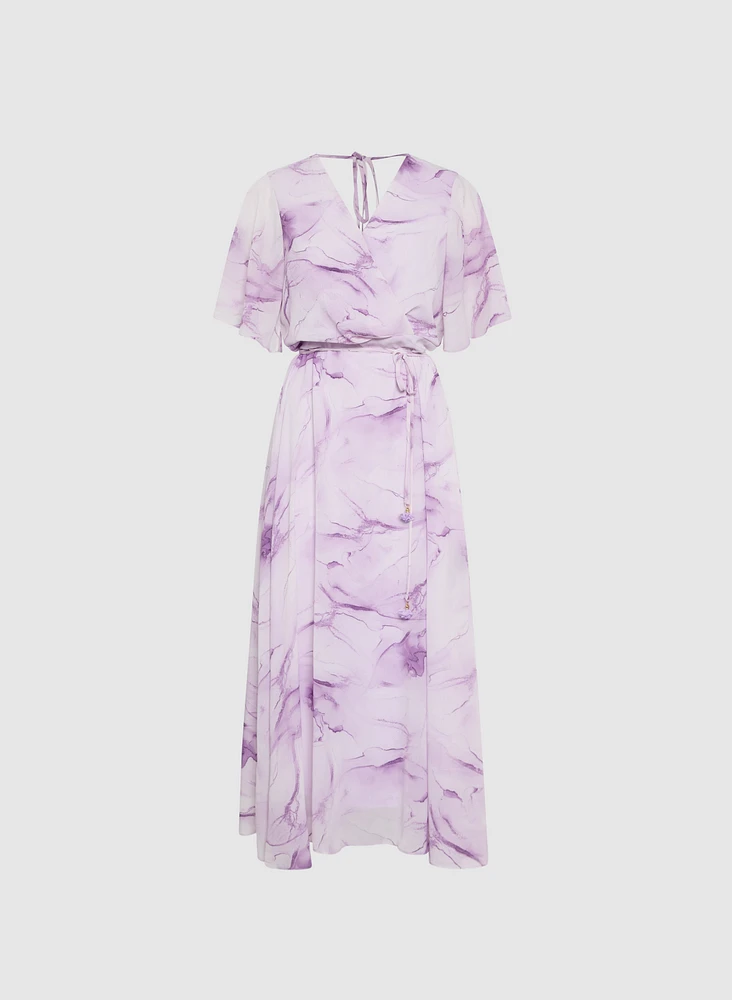 Marbled Chiffon Dress