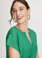 Straight Linen Blend Dress