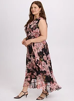 Robe florale en chiffon