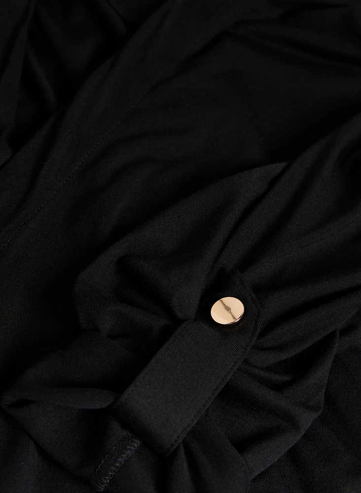 Button Detail Cascade Sweater