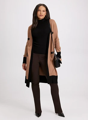 Cardigan long et jean à enfiler