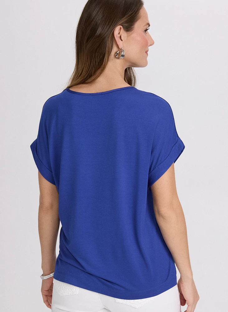 Satin Drop Shoulder Top