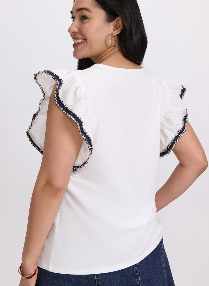 Denim Trim T-Shirt