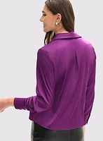 Satin Button-Down Blouse