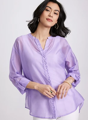 Embroidered Trim Blouse