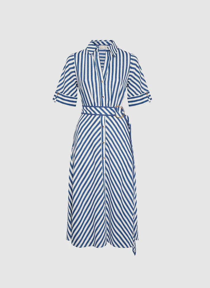 Robe midi à rayures
